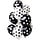 Ballonnen Polka Dots zwart/wit, 12inch/30cm, per 15st