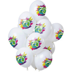 Ballonnen Color Splash 70 jaar, 12inch/30cm per 12st