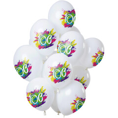 Ballonnen Color Splash 100 jaar, 12inch/30cm per 12st