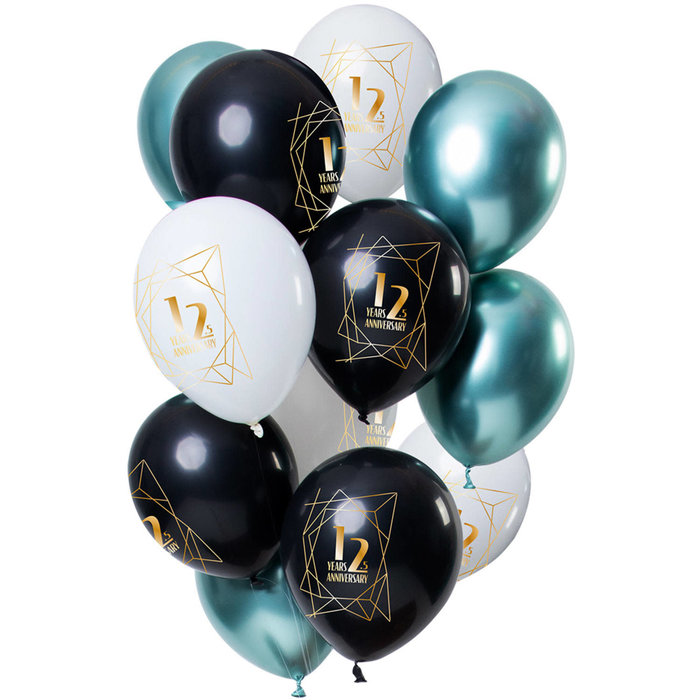 Ballonnen Anniversary 12.5 jaar, 12inch/30cm per 12st