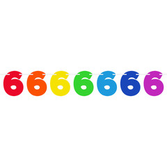 Vlaggenlijn Nummer 6 regenboogkleuren, 6mtr