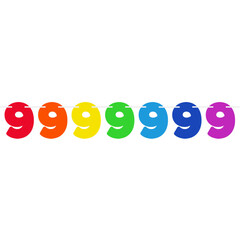 Vlaggenlijn Nummer 9 regenboogkleuren, 6mtr
