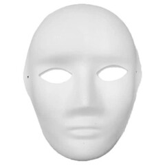 Masker 'Man' papier maché wit