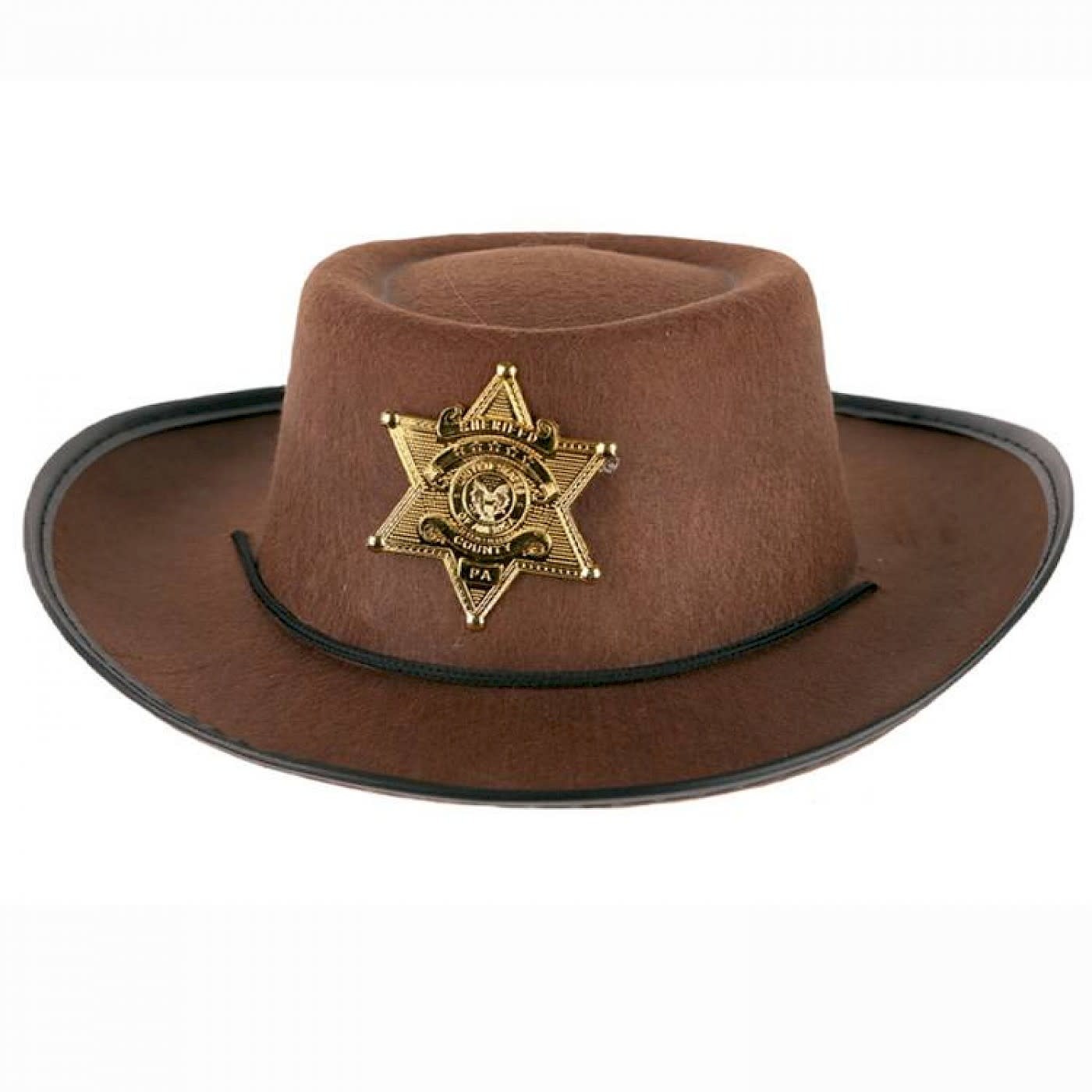kubus Clip vlinder Immuniseren Cowboy hoed 'Sheriff' bruin KIND - Vekemans Feestwinkel