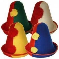 Hoed 'Clown 2 kleuren' verkr. 4  kleuren