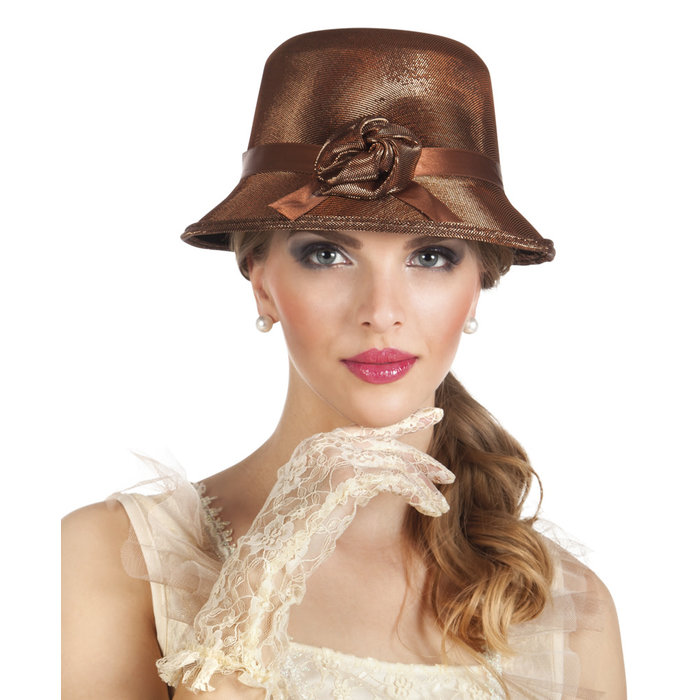 Hoed Charleston dame koper kleur