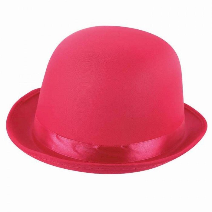 Bolhoed satijn neon roze