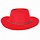 Cowboyhoed plastiek/vilt+zwart/wit koord, ROOD