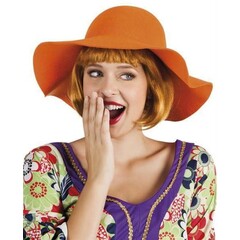 Hoed 'Schlapphut' dames oranje