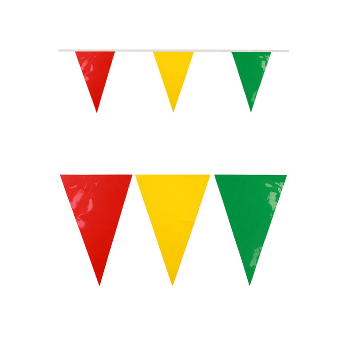 PartyXplosion Vlaggenlijn pvc jumbo rood/geel/groen 10m brandveilig