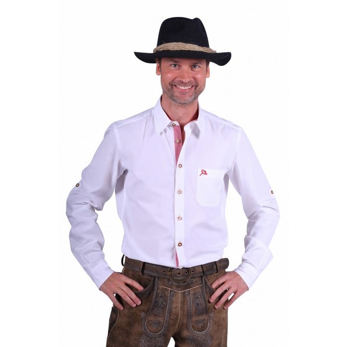 Tirolerhemd Christian wit