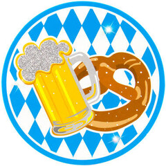 Button oktoberfest 'Pretzel+bier' + led licht