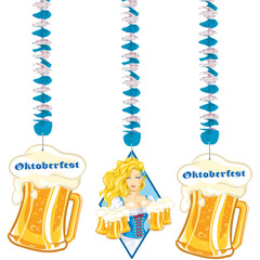 Hangdeco 'Oktoberfest Bierpullen', 3st