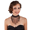 Choker Charleston/Flapper pareltjes zwart