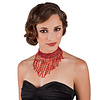 Choker Charleston/Flapper pareltjes rood