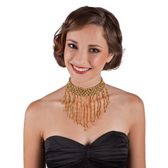 Choker Charleston/Flapper pareltjes goud