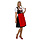 Dirndl rood-zwart Roosje 3-dlg met schort en bloes