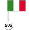 Zwaaivlagje 'Italië' papier per 50 stuks