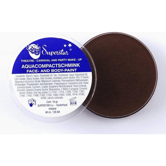 Aquaschmink Superstar donker bruin 45gr