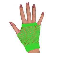 Vingerloze nethandschoen kort fluo groen