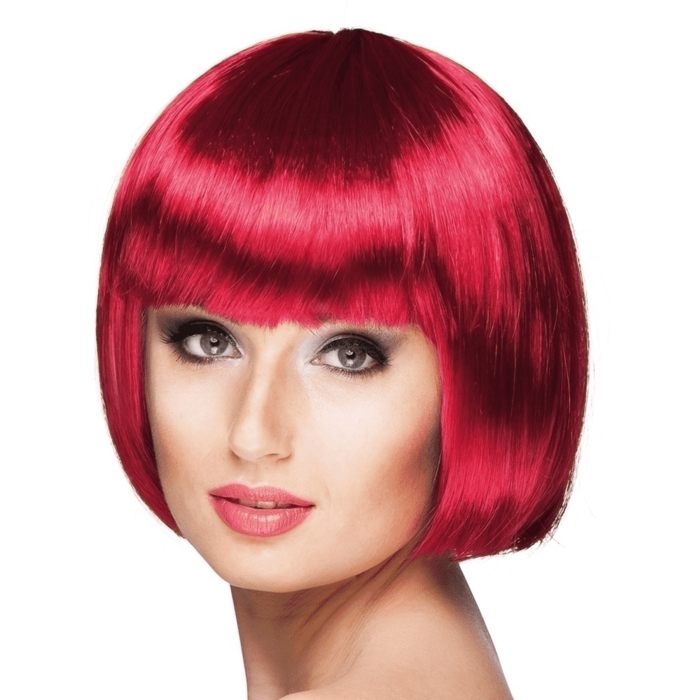 Pruik Bobline Robijnrood DOOS 344