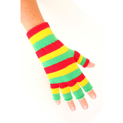 PartyXplosion Handschoen vingerloos rood/groen/geel
