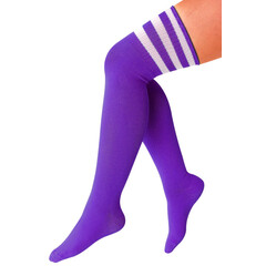 PartyXplosion Lieskousen paars met 3 witte strepen mt 36/41