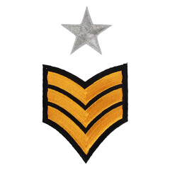 Strijkapplicatie 'Army strepen en sterren' per 2st