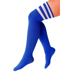Lieskousen kobalt blauw/ 3 witte strepen