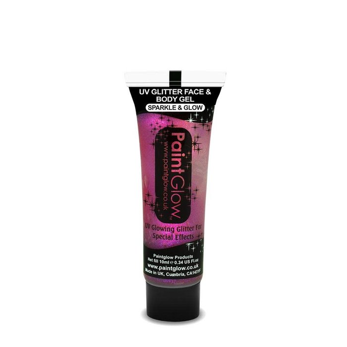 UV Glitter face&body gel, 10ml PINK