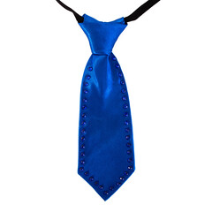 Mini stropdas blauw met strass steentjes