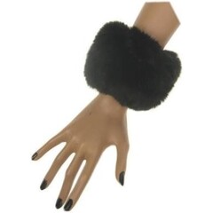 Pols bandjes pluche zwart, per 2st