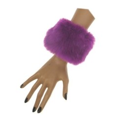 Pols bandjes pluche paars, per 2st