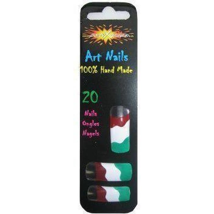 Tip nagels excl lijm rd/wit/groen