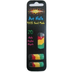 Tip nagesl excl lijm strepen rd/geel/gr