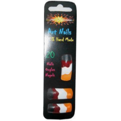 Tip nagels excl lijm strepen rd/or/wit