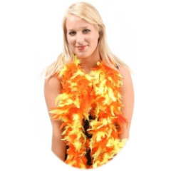 Boa b.v. dik 180cm/75gr neon geel/oranje