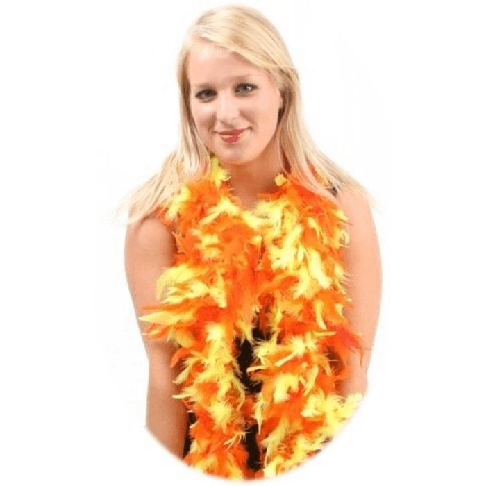 Boa b.v. dik 180cm/75gr neon geel/oranje