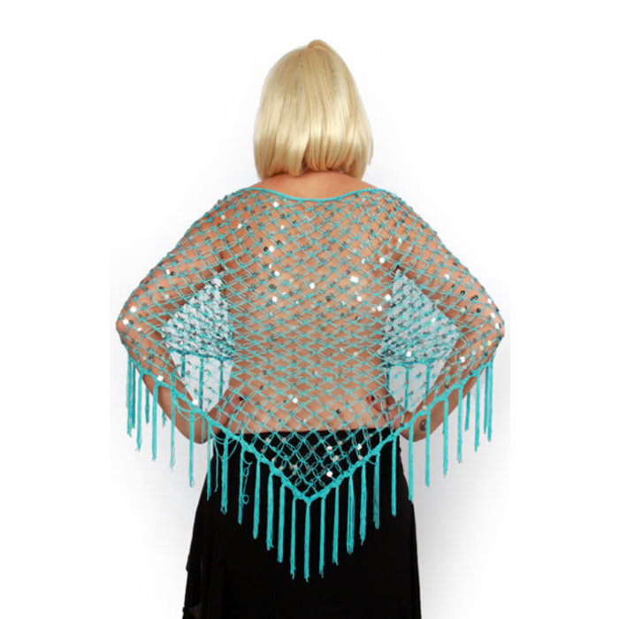 Stola blauw met straskralen