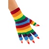 Handschoenen vingerloos Regenboogkleuren gestreept