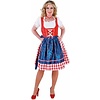 Dirndl Helga rood/blauw met schort en bloes