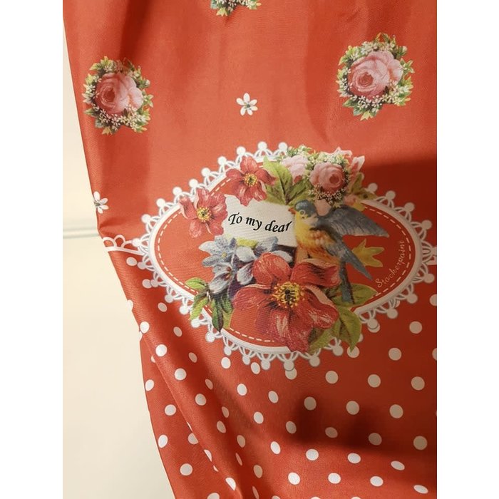 Dirndl Lalita rood/groen/wit met schort zonder bloes