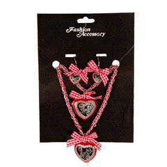 Set 'Tirol': armband, ketting, oorbellen hartjes