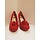 Schoen dames suede met bloem rood