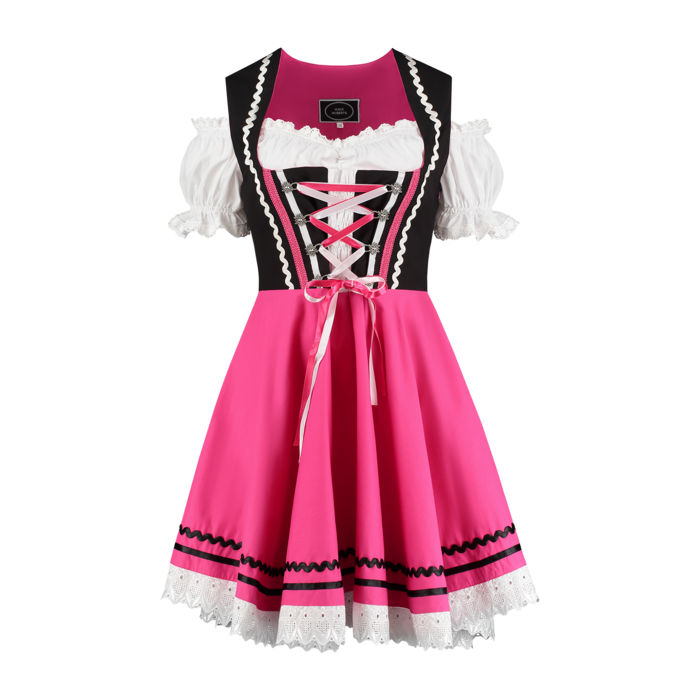 Haus Huberts Tiroler dirndl zwart/roze kleedje met bloes