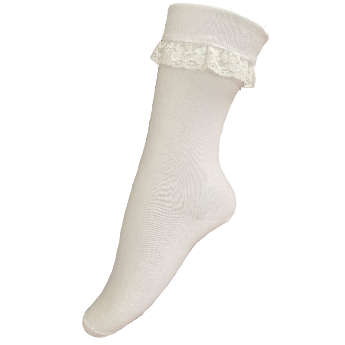 Haus Huberts Dirndl kousen kort wit met kant