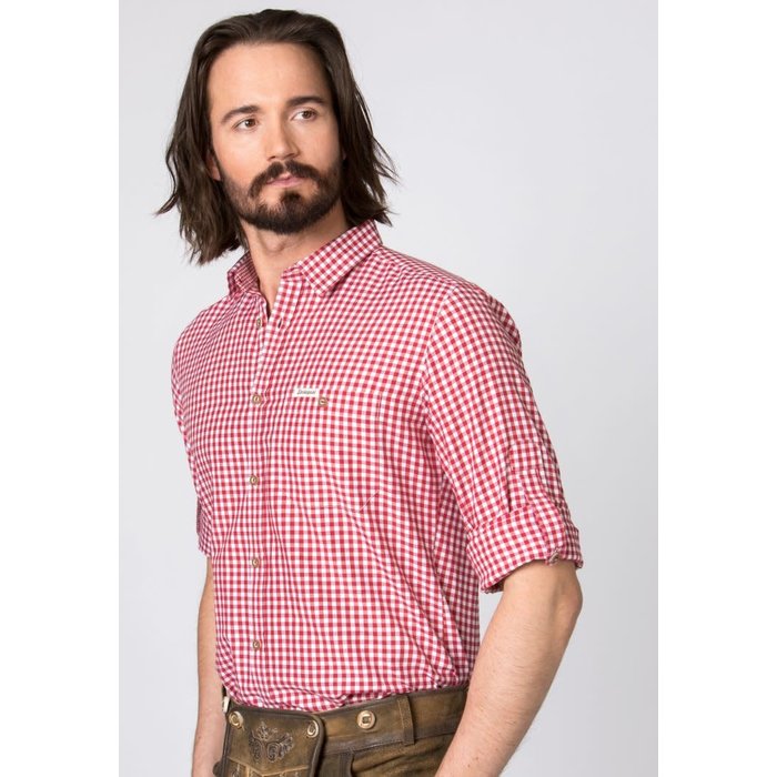 Stockerpoint Tirolerhemd rood-wit geruit