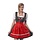 Dirndl Laura zwart/rood 3-delig (kleed, bloes en schort)