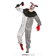 Pierrot/ Clown zwart/wit