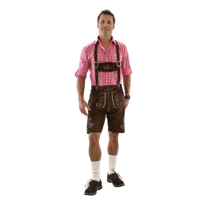 Haus Huberts Echte Lederhose kort donker bruin